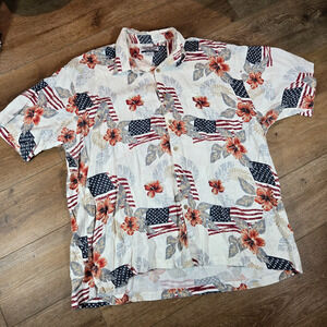 Boca Classics Hawaiian Shirt Mens 3XL Brown Cotton Aloha Camp Button Front